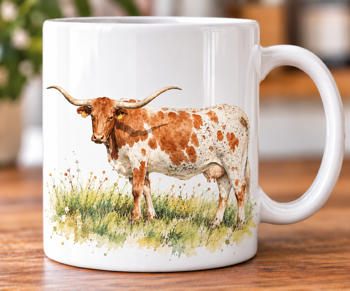 Longhorn Cow Mug