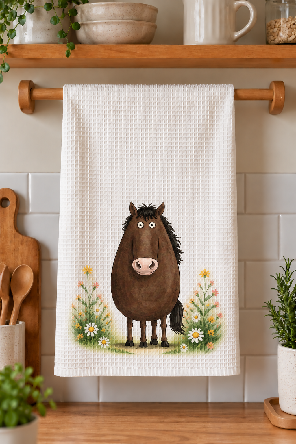 Brown Horse Tea Towel