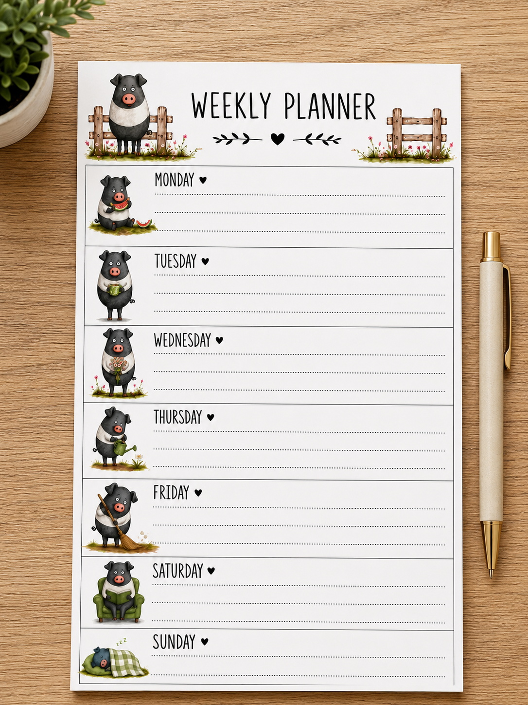 Piggy Weekly Planner