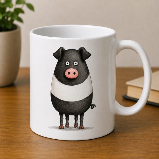 Saddleback Pig Character Mug