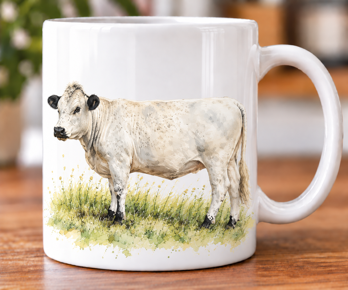 British White Cow Mug