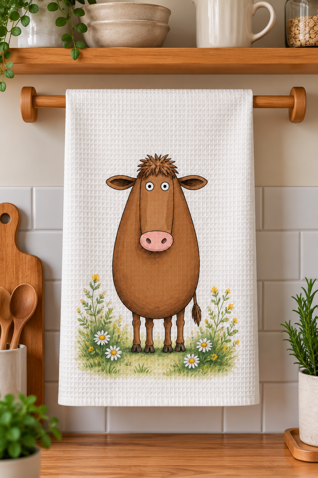 Brown Cow Tea Towel
