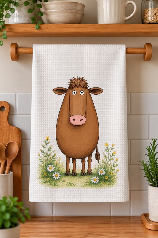 Brown Cow Tea Towel