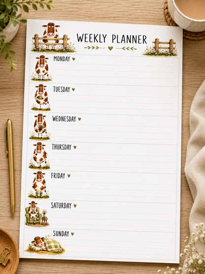 Cow Weekly Planner