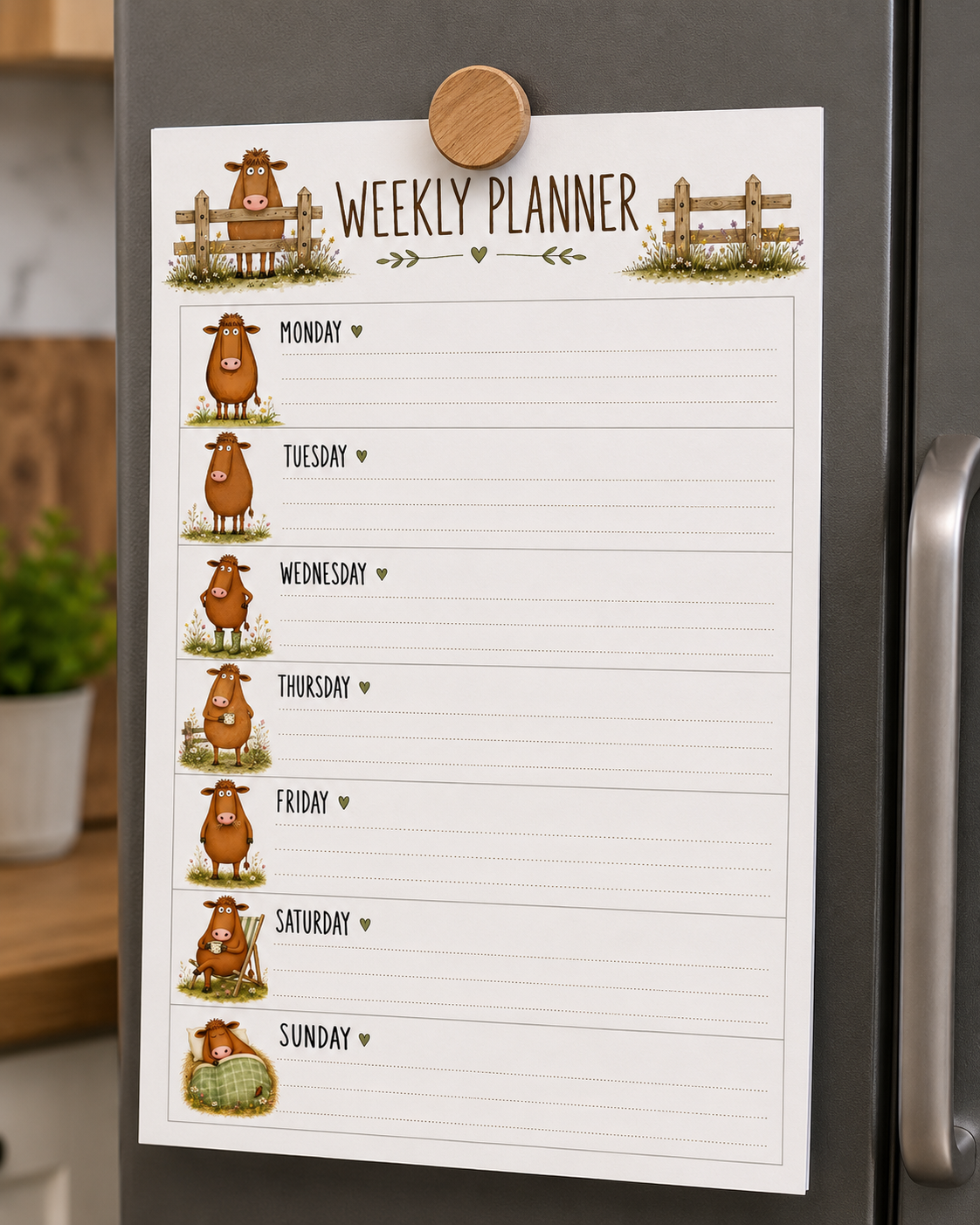 Cow Weekly Planner