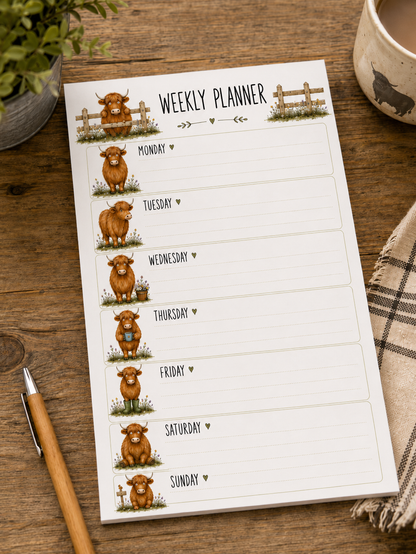 Cow Weekly Planner