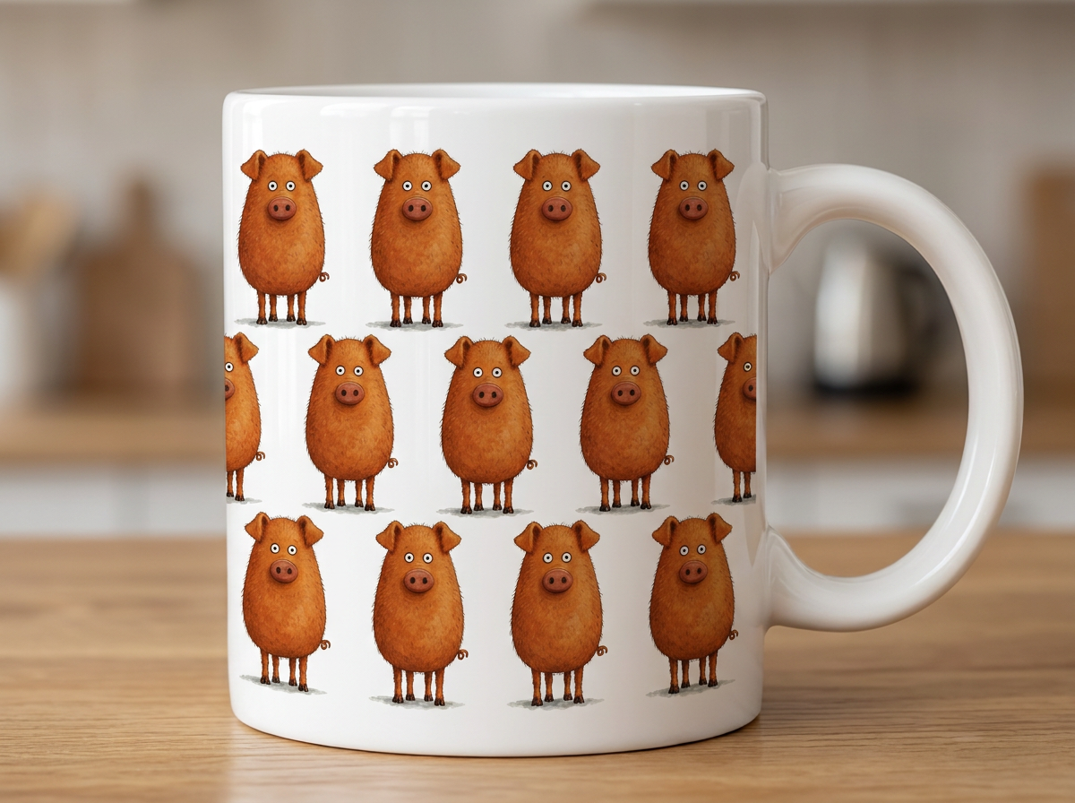 Brown Pig Mug